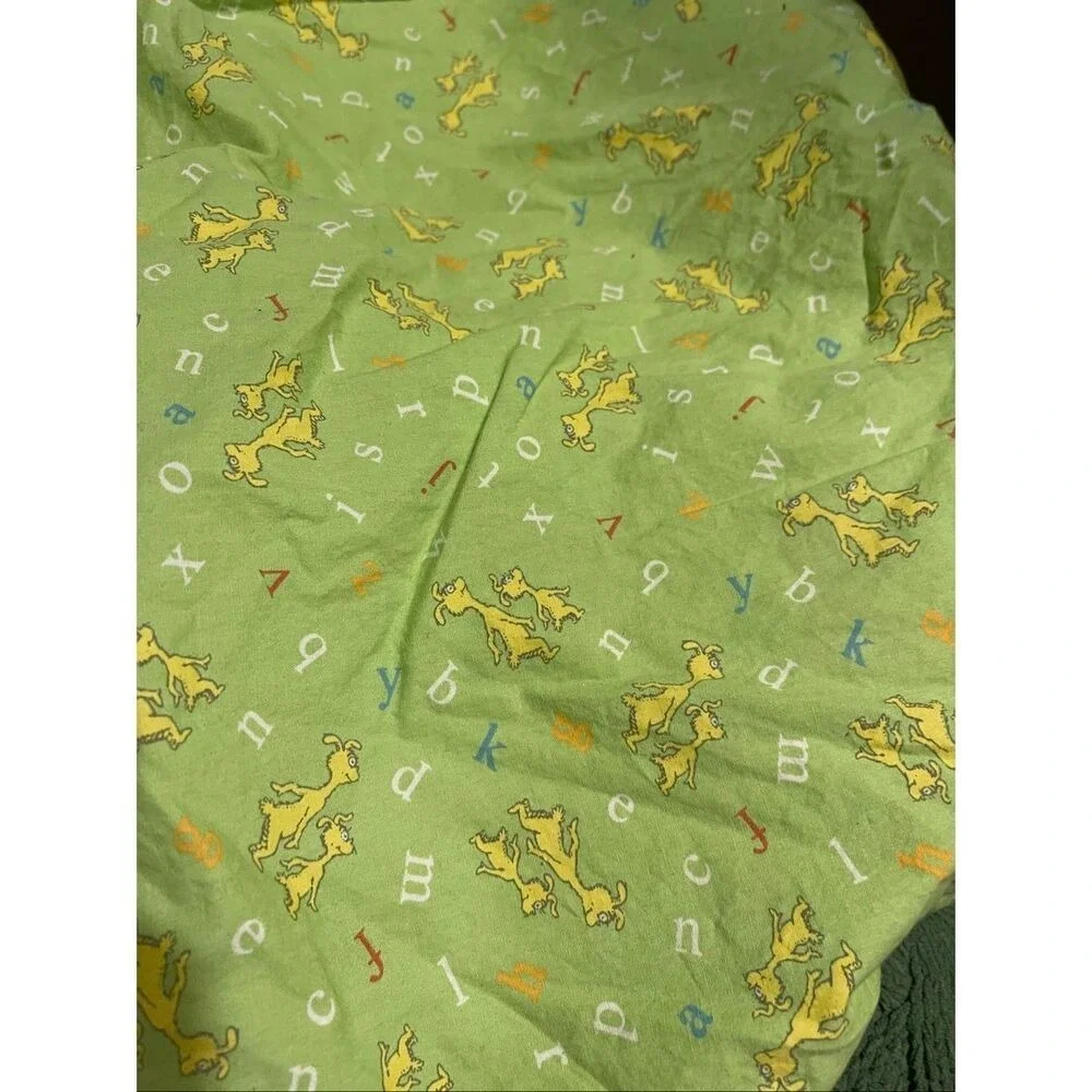 Dr.Seuss Nursery Fitted Green Crib Sheet for mattress  by Trend Lab